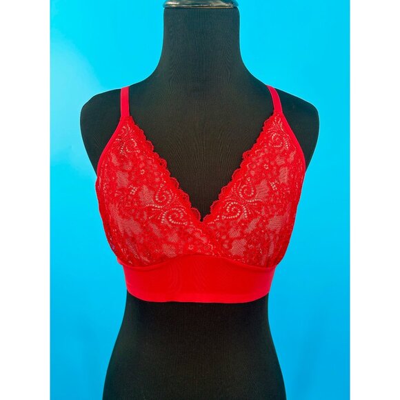 NWT RUBY RIBBON CHERRY RED SECOND SKIN LACE DEMIETTE - 38 - Picture 4 of 8